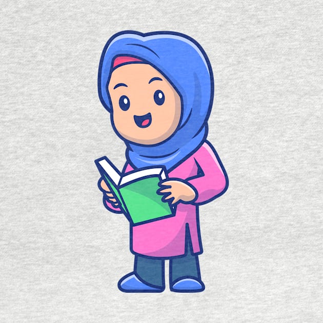 Cute girl moslem reading book by Catalyst Labs